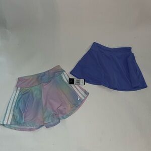 Girls adidas colorful pastel skort plus purple skort